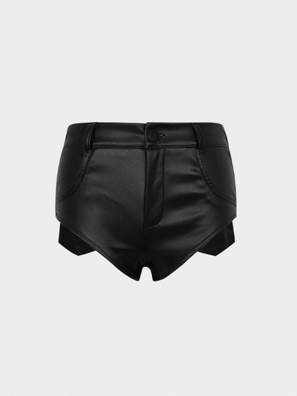 PU Leather Bottoming Elastic Tight Sexy Hot Pants Leather Pants