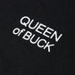 Queen's Letters Print Contrast Color Hooded Short Sweatshirt