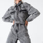 Michael Jackson Forever - One-piece Denim Jumpsuit with Button and Belt Design