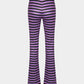 Striped Hollow Boot Stretch Pants