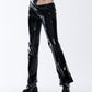Patent Leather Sexy Lace-up Flared Pants