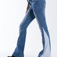 Two-Tone Flared Denim Medium Stretch Jeans