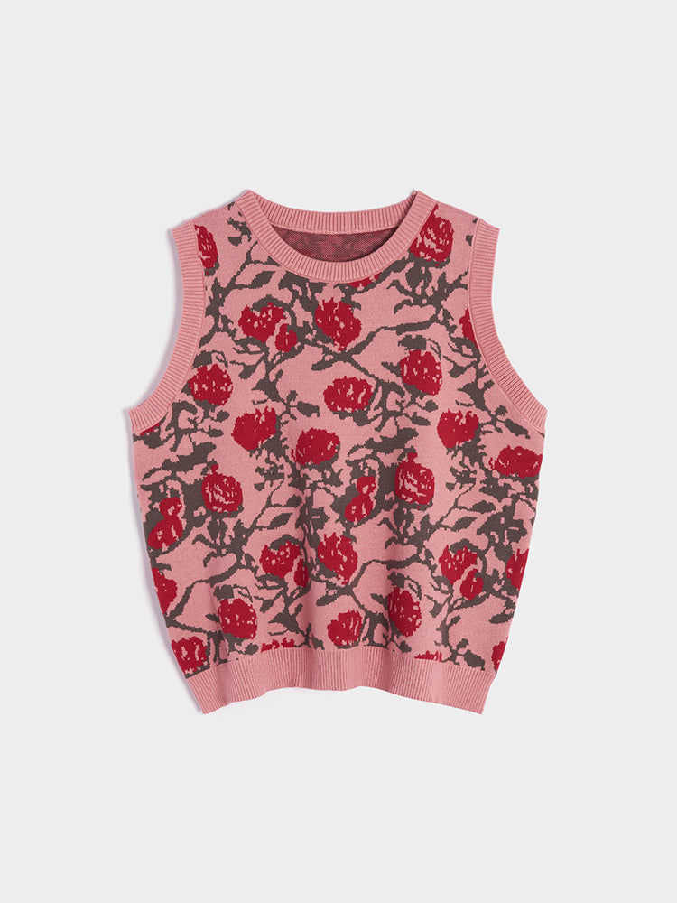 Pink Rose woolen vest
