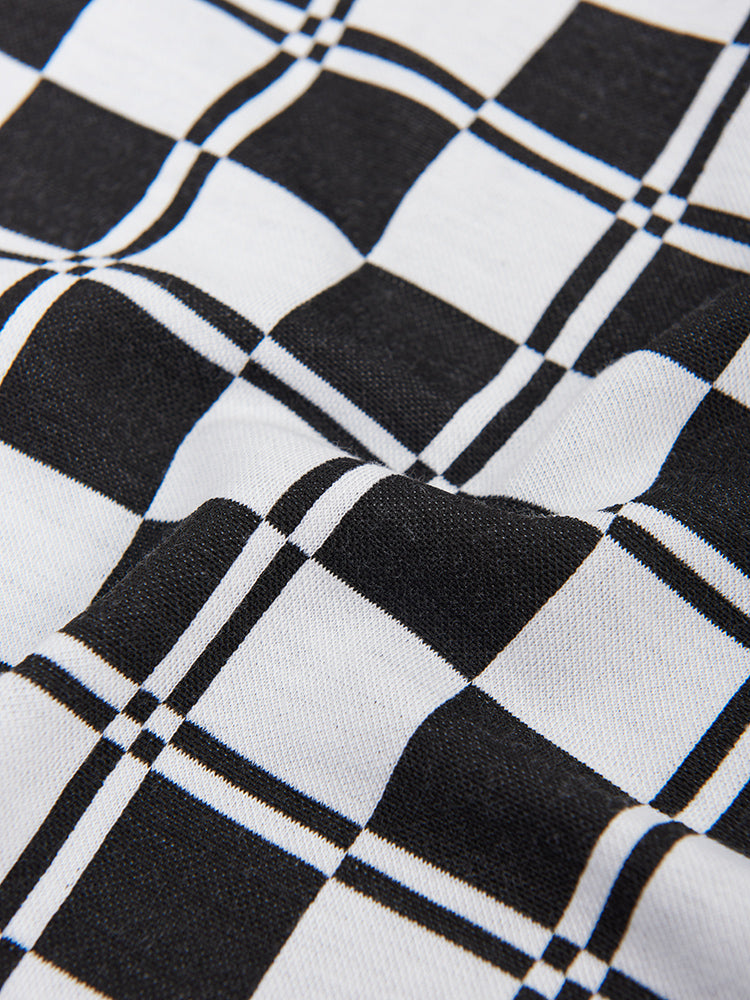 Checkerboard Chain Short Sweatshirt