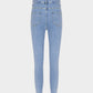 Perfect High Waist Denim Medium Stretch Jeans With Vintage Button Design