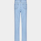 Sky Blue Denim Splicing Frayed Jeans