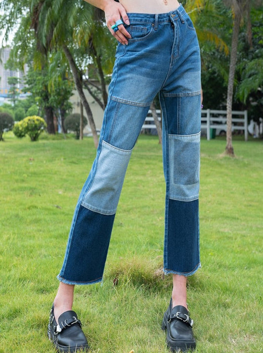 Blue American Stitching Denim Jeans