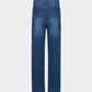 Street Letter Print Mid-Rise Casual Straight-Leg Jeans