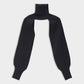 Lantern Sleeve High Neck Solid Color Sweater Sleeve