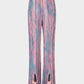 Color Striped Drape High-waist Straight-leg Pants