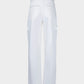 White Splash-Ink Denim Straight-Leg Jeans