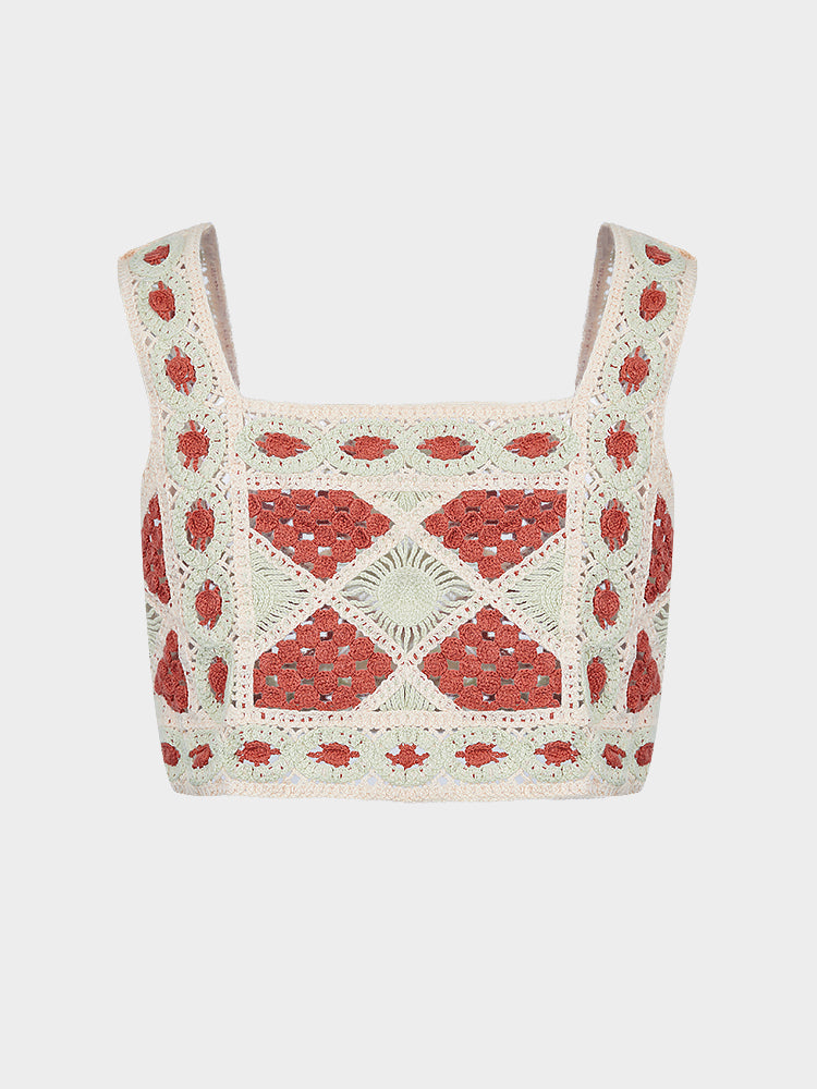 Red Hollow Knitted Sling