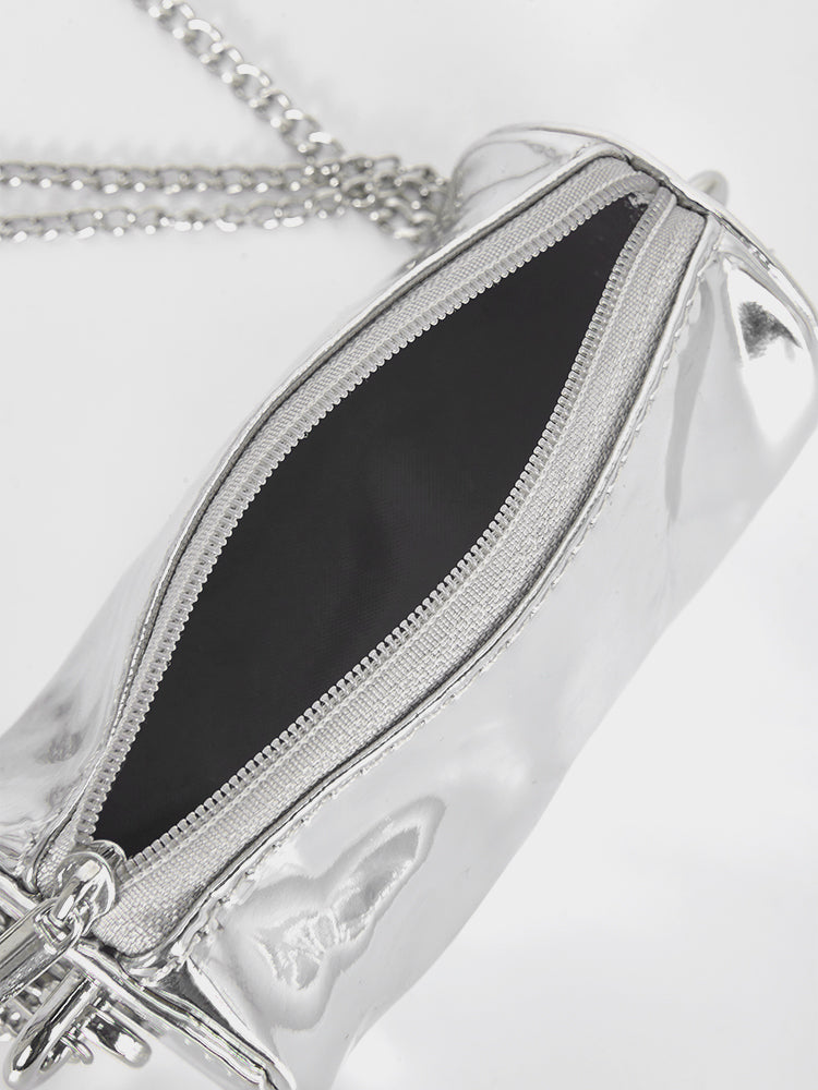 Reflective Silver Lipstick Bag