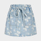 Blue Garden Denim Skirt with Flying Butterflies