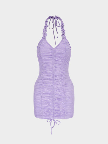 Purple Wave Selvedge Mesh Dress
