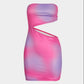 New fashion senior tie-dye waist hollowed out sleeveless intimate Fanny pack buttock mini dres