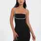 Women's Summer Sexy Black Strapless Tube Cover Mini Dress Sleeveless Mini Dress for Women with Bright Diamond Party