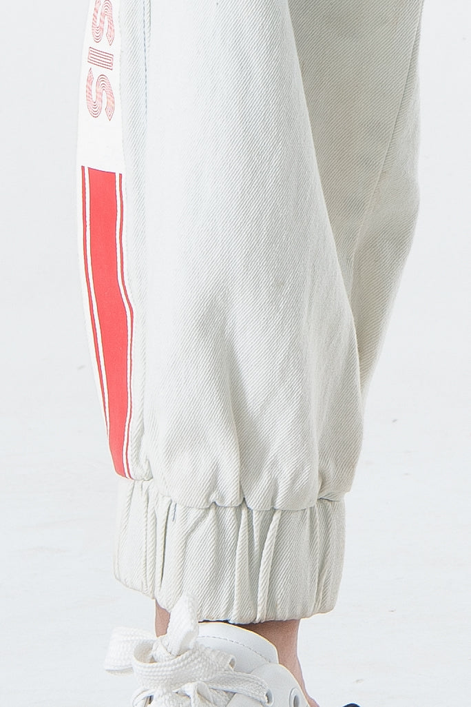 Ombre Sporty Gradient Letter Slight Stretch Jeans Cargo Pants