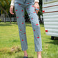 Cherry Embroidered Denim Jeans