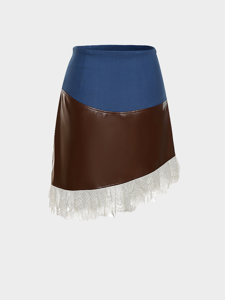 Vintage Denim Stitching Skirt