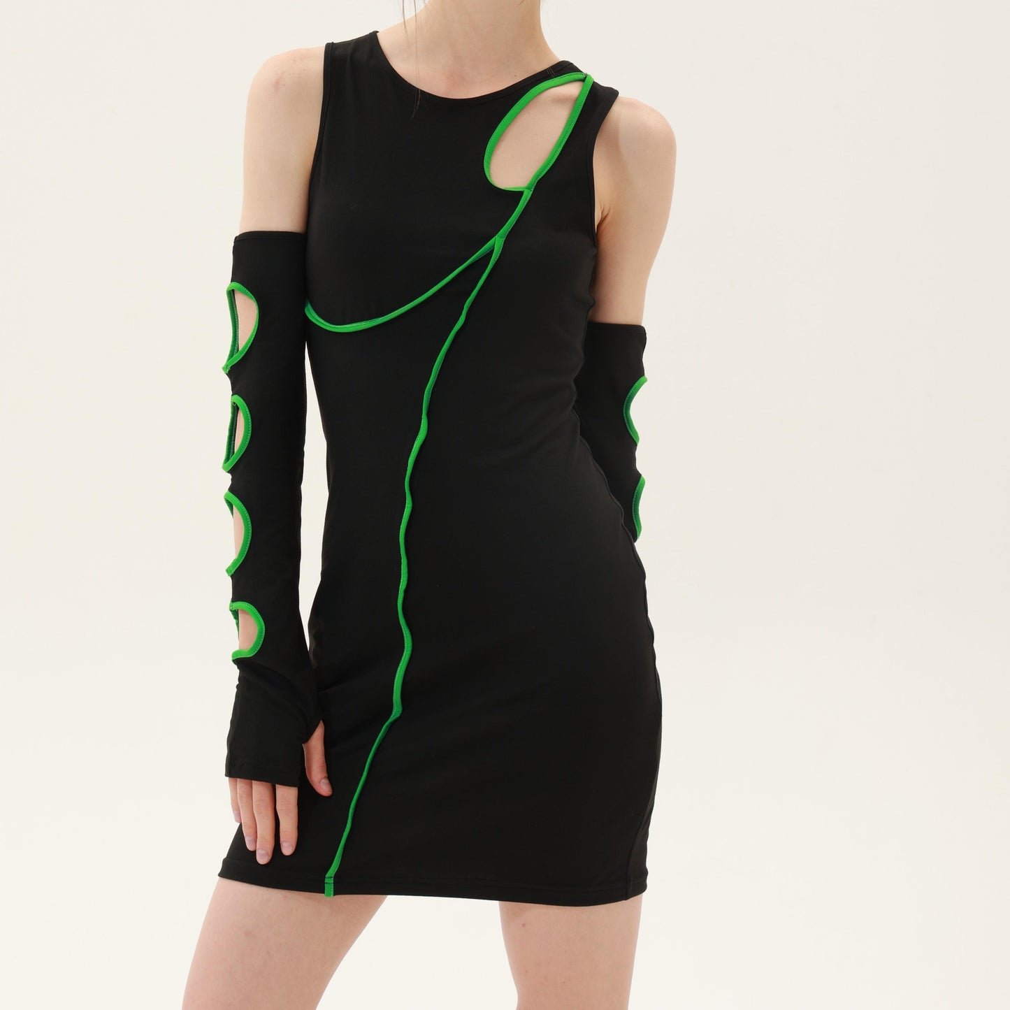 Contrast cut out dress for women