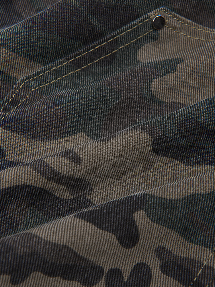 Camouflage Denim Overalls