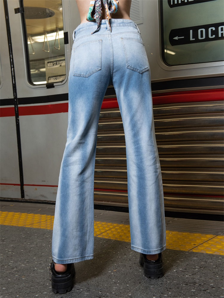 Zipper Pocket Design Micro Flared Jeans