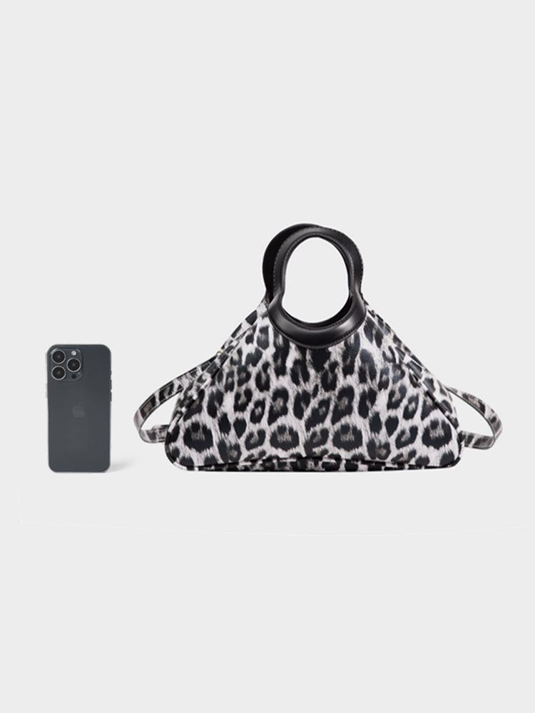 Leopard Print Crossbody Triangle Bag