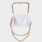 White Metal Chain Backless Crop Top