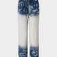 Blue Washed Gradient Spray Trousers