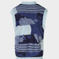 Blue Colorblock Vest Sweater