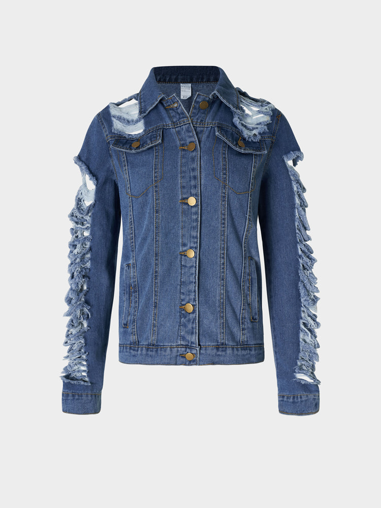 Blue Ripped jacket