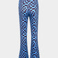 Blue Deformed Plaid Knit Pants