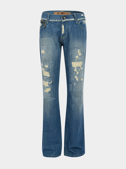 Perforated Embroidered Jeans