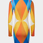 Contrast Color Geometric Fun Print Dress