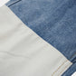Blue & White Stitching Straight-Leg Pants
