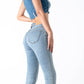Skinny Medium Stretch Denim Jeans with Rivet Design