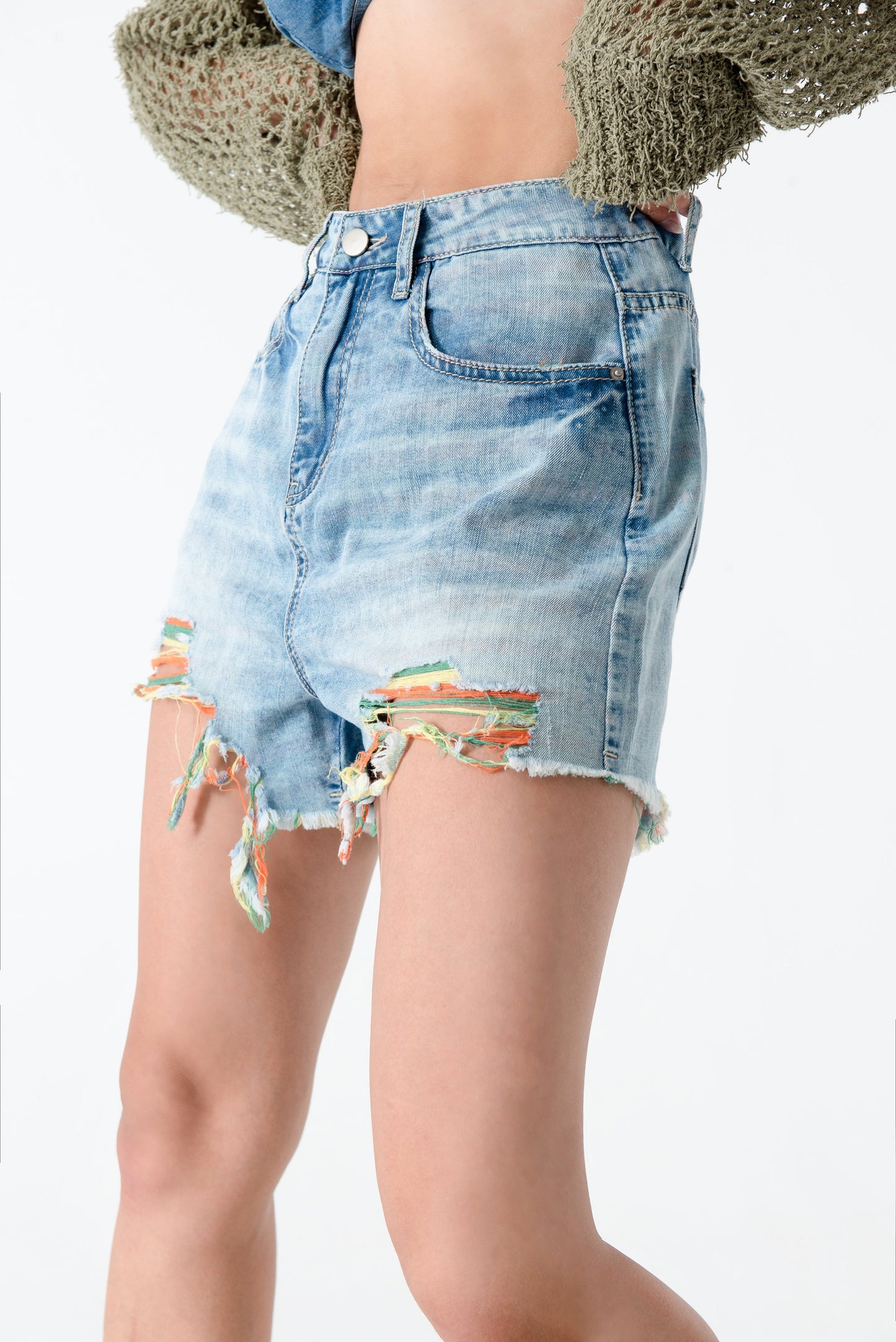Colorful Easy Matching Denim Shorts