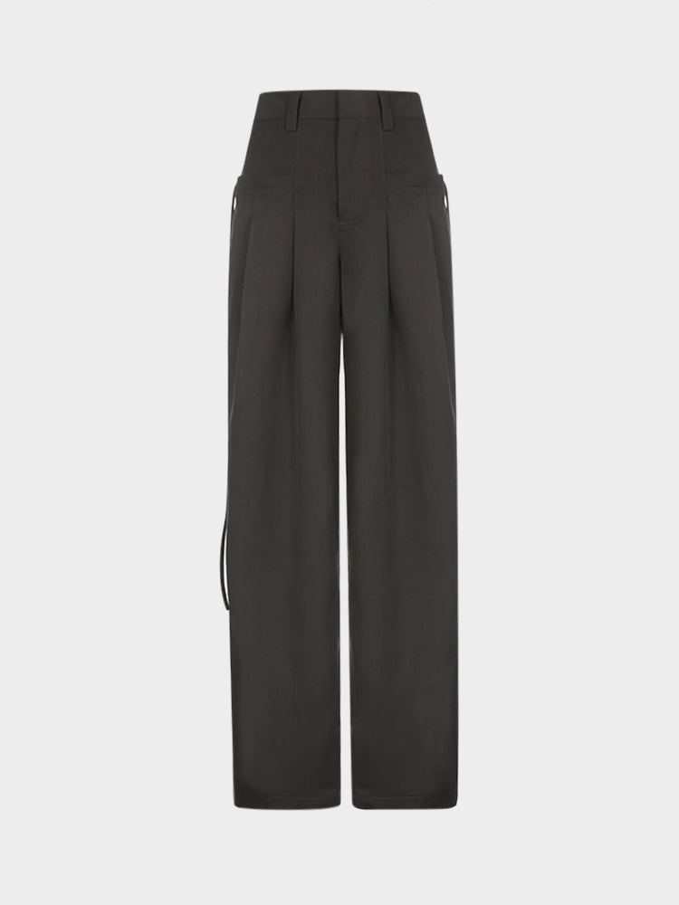 Straight Casual Woven Trousers