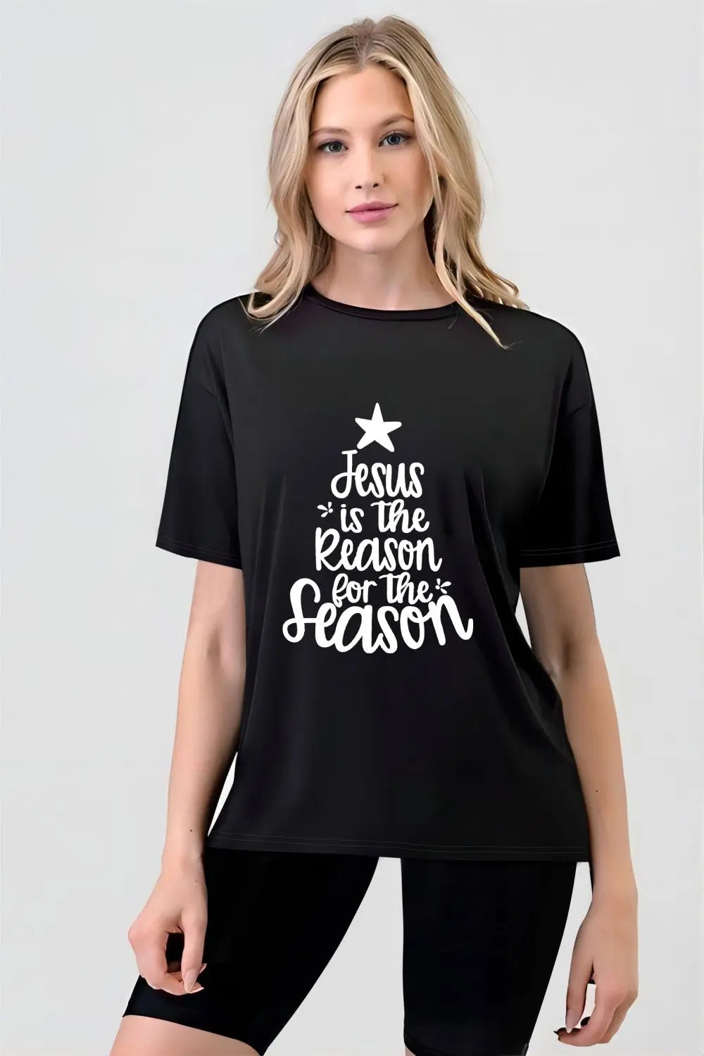 Jesus Is the Reason for the Season Summer Casual Short Sleeve T-Shirt