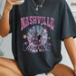 Women's Summer Lightweight Comfortable Casual Short-Sleeved Crew Neck Guitar Alphabet Print Fashion Basics T-Shirt