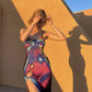  Womens Sexy Spaghetti Strap Dresses Summer Sleeveless Cutout Mini Dress Backless Body Print Party Club Sundress