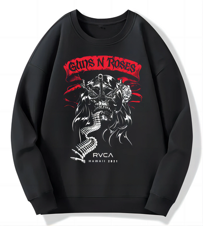 Harajuku Gun N'Roses Rock Pullover Autumn and Winter Warm Hard Rock Heavy Metal Cotton Casual Long Sleeve Sweater