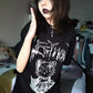 Japanese Harajuku style hottie Yabi short-sleeved black T-shirt dark punk loose top for women