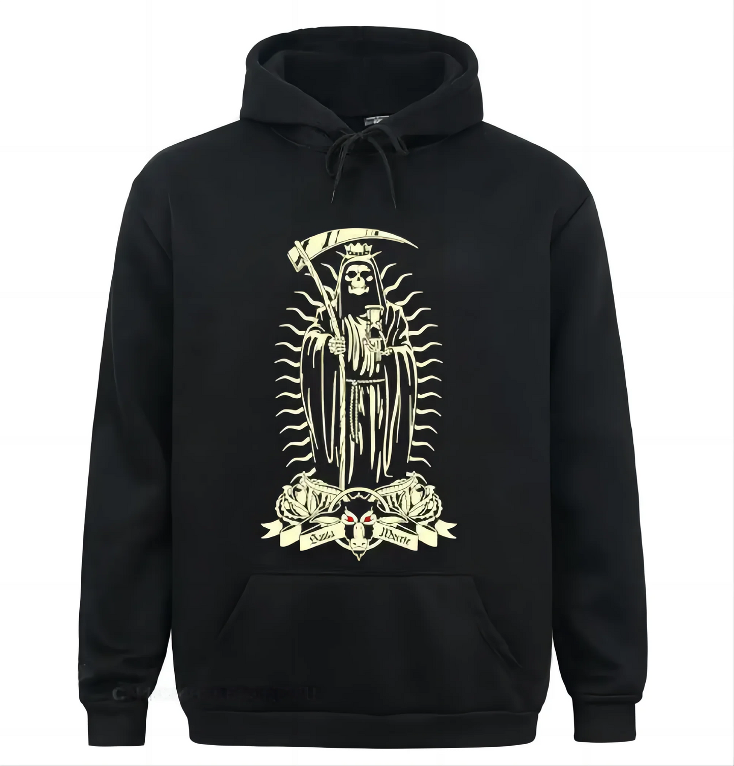Santa Muerte Hoodie Women's Saint Death Goth Mexico Muertos Mother Skull Fashion Cotton