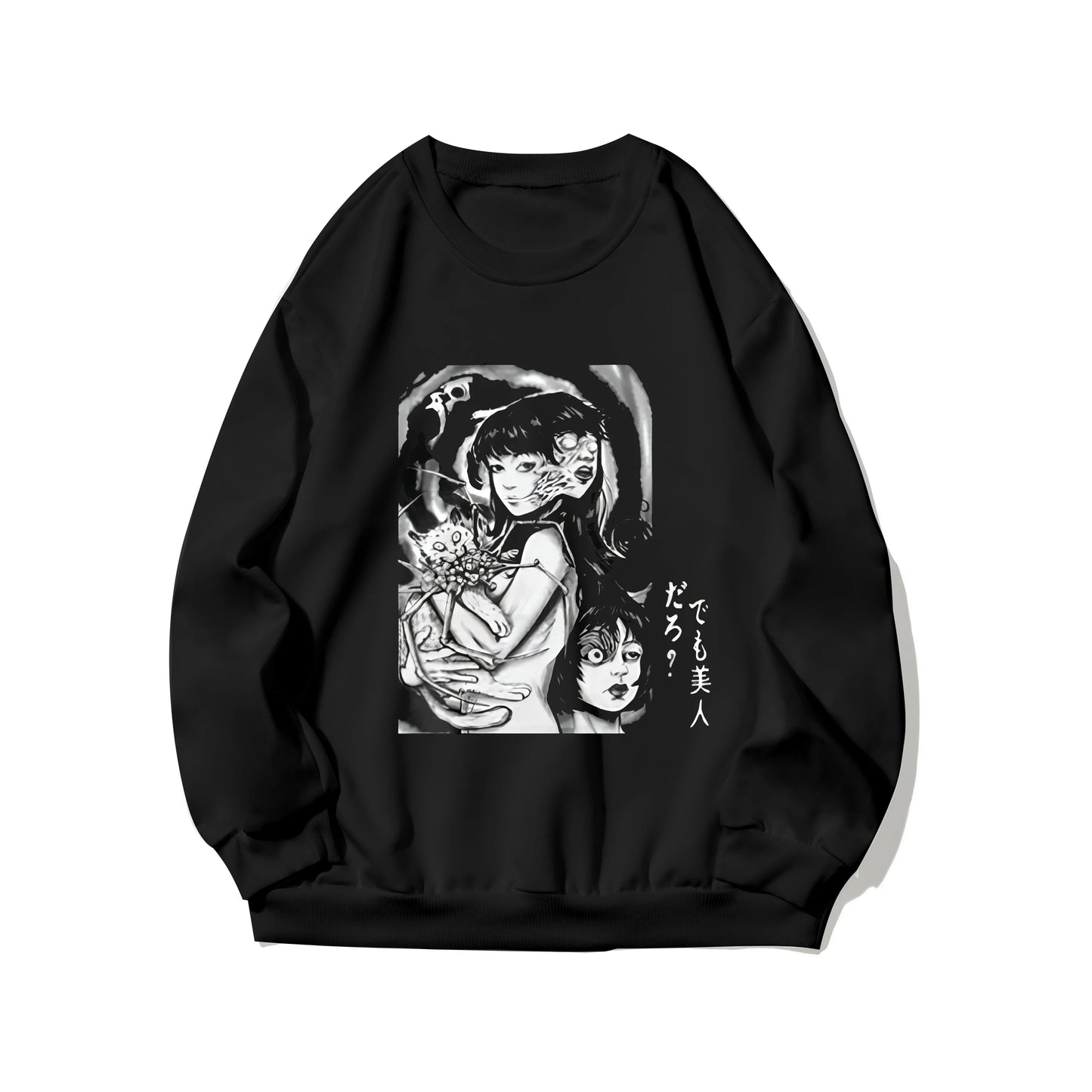 Tomie Kago Shintaro Gothic Clothing by Ito Junji Pattern Dark Style Clothing Women's Autumn/Winter Round Neck Long Sleeve Sweate