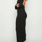  Women's Sexy Solid Color Casual Backless Bodycon Elastic Slim Maxi Elegant Slim Fit with U Neck Long Sleeve Knit Dress