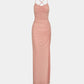 Spring And Summer Fashion Solid Color Pink Sexy Slim Height Slit And Floor Sleeveless Suspender Evening Dress