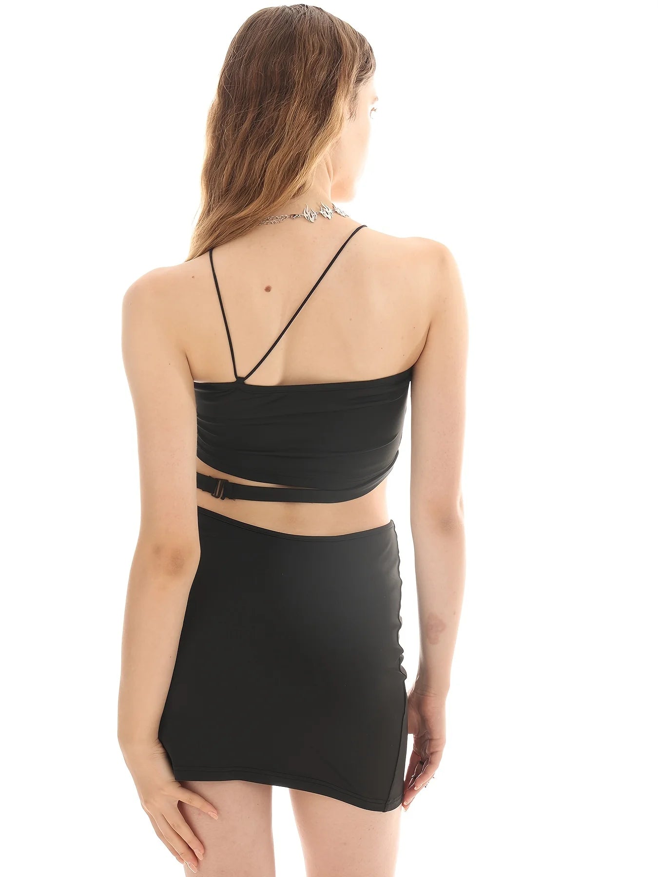  Summer Spring Women's Sexy Y2K Crop Tops Sleeveless Cami Plunge Tank Black Vest Tube Top