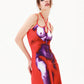  Summer Knitted Women's Spaghetti Strap Sleeveless Halter Neck Slim Sexy Body Print Y2K Mini Dress